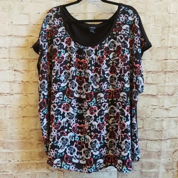 plus size skull tops